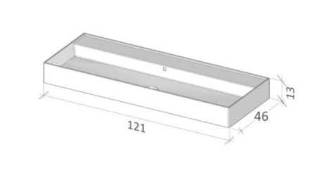 Przejdź do produktu Umywalka ceramiczna 121x46 cm Riho Livit Glaze Top W006008005 biały połysk