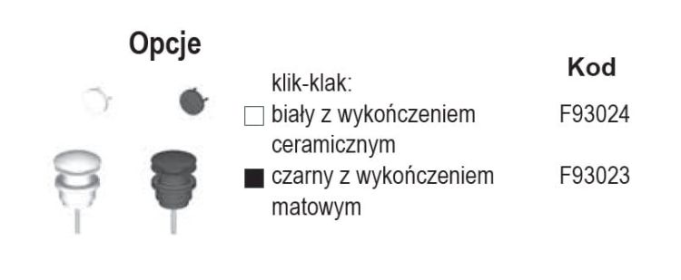 Odpływ z pokrywką w kolorze umywalki - do kupienia osobno