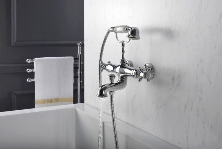 SASSARI bateria wannowa naścienna, termostatyczna, chrom