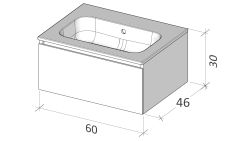 Umywalka Solid Surface 60,5x46 cm Riho Livit Velvet Slim W007001105 biały mat