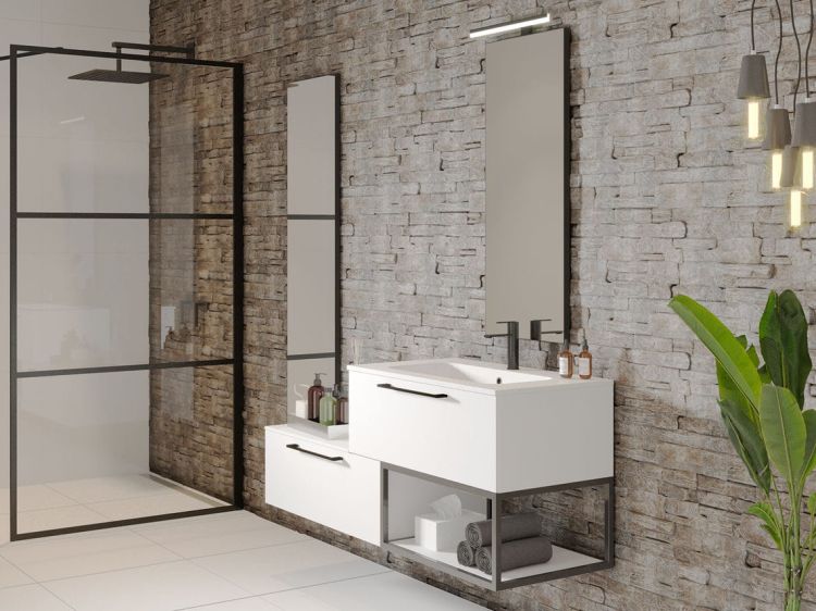 Umywalka Solid Surface 80,5x46 cm Riho Livit Velvet Slim W007003105 biały mat