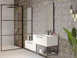Umywalka Solid Surface 100,5x46 cm Riho Livit Velvet Slim W007005105 biały mat