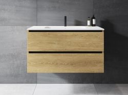 Umywalka Solid Surface 100,5x46 cm Riho Livit Velvet Slim W007007105 biały mat