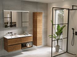 Umywalka prostokątna Solid Surface 120,5x46 cm Riho Livit Velvet Slim W007009105 biały mat