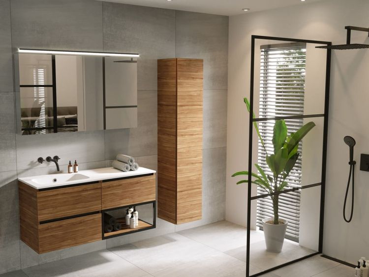 Umywalka prostokątna Solid Surface 120,5x46 cm Riho Livit Velvet Slim W007009105 biały mat