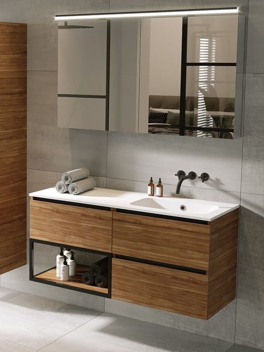 Umywalka prostokątna Solid Surface 120,5x46 cm Riho Livit Velvet Slim W007011105 biały mat