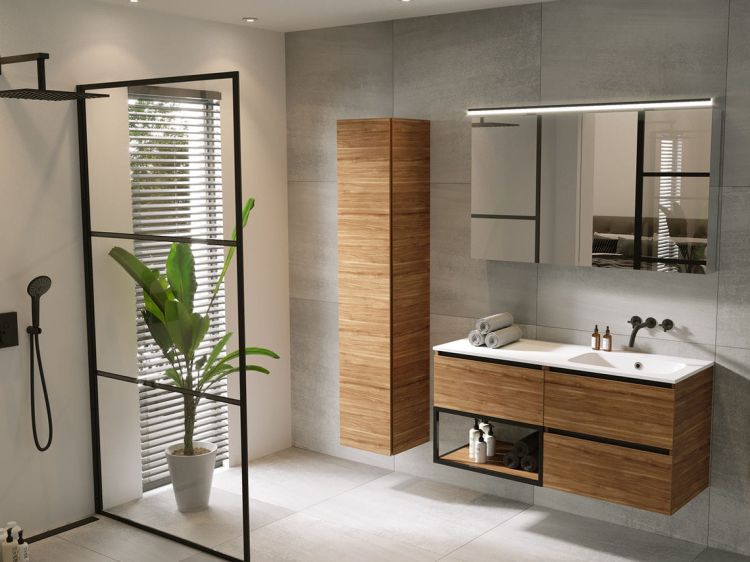 Umywalka prostokątna Solid Surface 120,5x46 cm Riho Livit Velvet Slim W007011105 biały mat