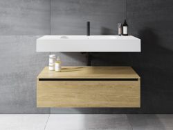 Umywalka Solid Surface 80,5x46 cm Riho Livit Velvet Top W008003105 biały mat