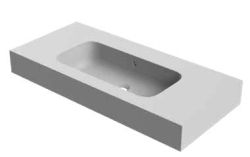 Umywalka Solid Surface 100,5x46 cm Riho Livit Velvet Top W008005105 biały mat