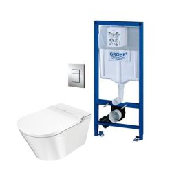 Elektroniczna toaleta myjąca ze stelażem podtynkowym Grohe Rapid SL 5w1 Major&Maker Deluxe A Biały