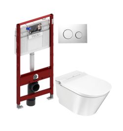 Elektroniczna toaleta myjąca komplet ze stelażem podtynkowym Tece Major&Maker Deluxe A biały