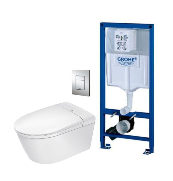 Elektroniczna toaleta myjąca ze stelażem podtynkowym Grohe Rapid SL 5w1 Major&Maker Superior B biały