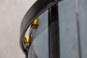 Kabina prysznicowa półokrągła 80x80 cm ze złotym uchwytami Kerra Tiara Gold czarny