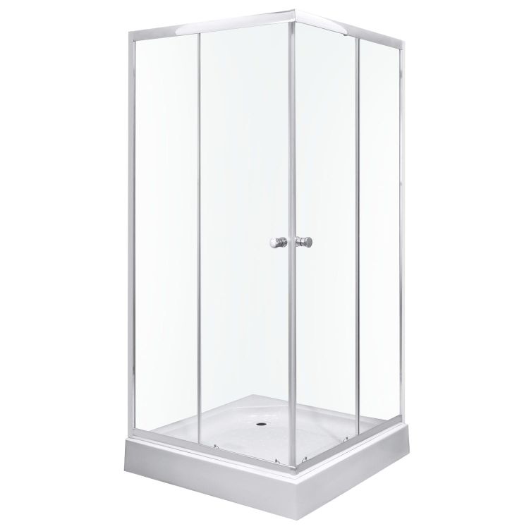 Kabina prysznicowa kwadratowa 80x80 cm z brodzikiem Kerra Olga SQ 80 chrom
