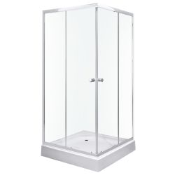Kabina prysznicowa kwadratowa 90x90 cm z brodzikiem Kerra Olga SQ 91 chrom