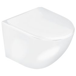 Miska WC wisząca 37x48,5 cm z deską WC Kerra Delos biały połysk