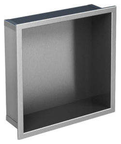 Półka łazienkowa wnękowa do zabudowy 32,5x32,5x10 cm ze stali nierdzewnej kołnierz typu Bend MCJ B. PWN 300/10