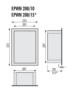 Półka łazienkowa wnękowa do zabudowy 23,3x32,3x10 cm ze stali nierdzewnej kołnierz typu Flat MCJ F.PWN 200/10