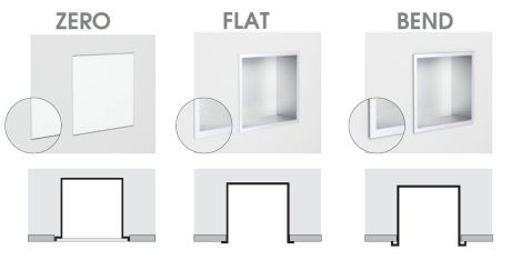 Przejdź do produktu Półka łazienkowa wnękowa do zabudowy 62,3x32,3x15 cm ze stali nierdzewnej kołnierz typu Flat MCJ F.PWN 600/15