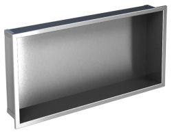 Półka łazienkowa wnękowa do zabudowy 62,5x32,5x10 cm ze stali nierdzewnej kołnierz typu Bend MCJ B. PWN 600/10