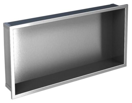 Przejdź do produktu Półka łazienkowa wnękowa do zabudowy 62,5x32,5x10 cm ze stali nierdzewnej kołnierz typu Bend MCJ B. PWN 600/10