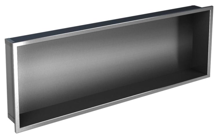 Półka łazienkowa wnękowa do zabudowy 92,5x32,5x10 cm ze stali nierdzewnej kołnierz typu Bend MCJ B. PWN 900/10