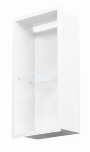 Półka łazienkowa wnękowa do zabudowy 32,5x59,7x15 cm ze stali nierdzewnej z oświetleniem LED kołnierz typu Flat MCJ F.PWNP LED 600/15 biały