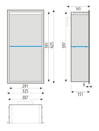 Przejdź do produktu Półka łazienkowa wnękowa do zabudowy 32,5x62,5x15 cm ze stali nierdzewnej z oświetleniem LED kołnierz typu Bend MCJ B.PWNP LED 600/15
