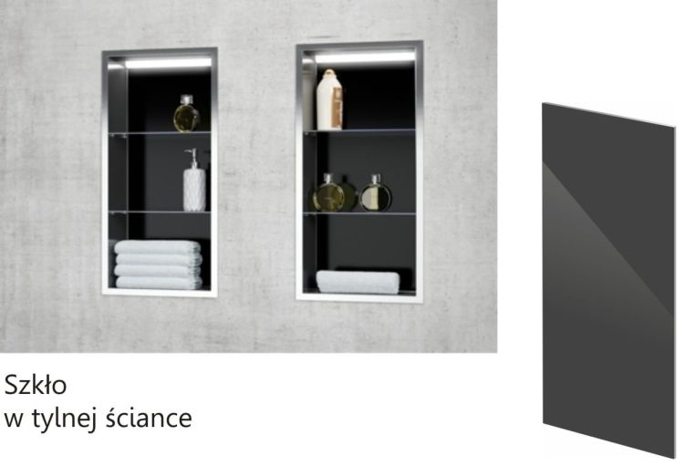 Szkło w tylnej ścianie - za dopłatą