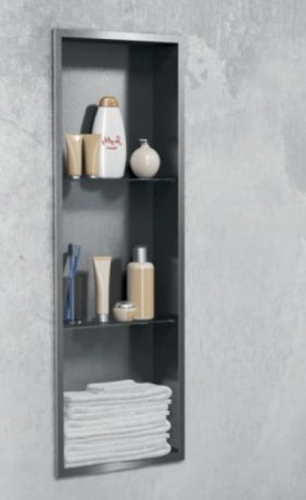 Przejdź do produktu Półka łazienkowa wnękowa do zabudowy 32,5x62,5x15 cm ze stali nierdzewnej MCJ B.PWNP 600/15