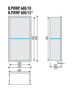 Półka łazienkowa wnękowa do zabudowy 32,5x62,5x10 cm ze stali nierdzewnej MCJ B.PWNP 600/10
