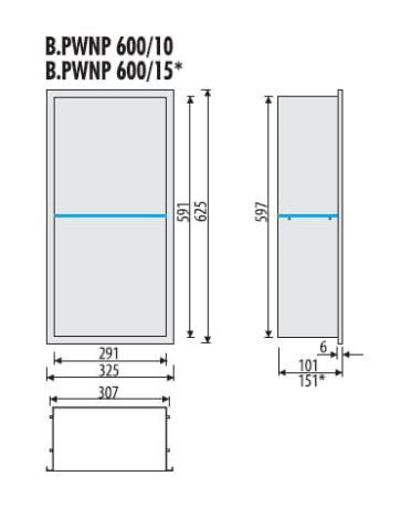 Przejdź do produktu Półka łazienkowa wnękowa do zabudowy 32,5x62,5x15 cm ze stali nierdzewnej MCJ B.PWNP 600/15