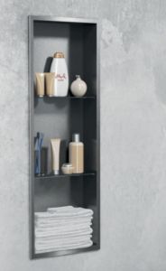 Półka łazienkowa wnękowa do zabudowy 32,5x92,5x10 cm ze stali nierdzewnej MCJ B.PWNP 900/10