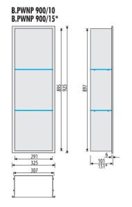 Półka łazienkowa wnękowa do zabudowy 32,5x92,5x10 cm ze stali nierdzewnej MCJ B.PWNP 900/10