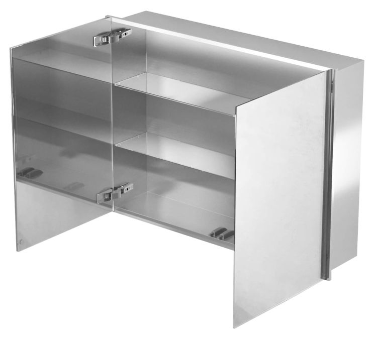 Szafka łazienkowa do zabudowy 80x60x15 cm z kołnierzem typu Bend i obustronnie lustrzanymi frontami MCJ B.SPS 8060