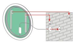 Lustro okrągłe 70 cm z oświetleniem LED MCJ Carmen - montaż