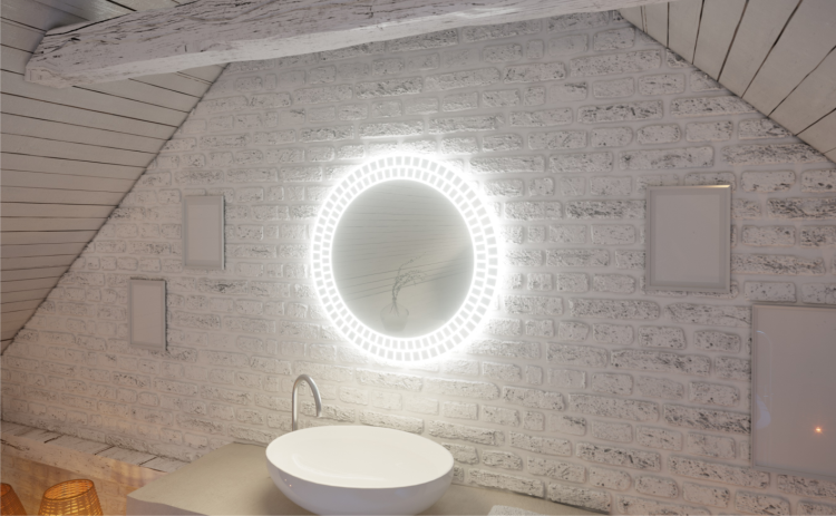 Lustro okrągłe 70 cm z oświetleniem LED MCJ Carmen