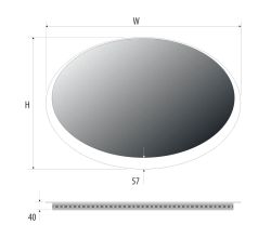 Lustro owalne 70x55 cm z oświetleniem LED MCJ Flavio