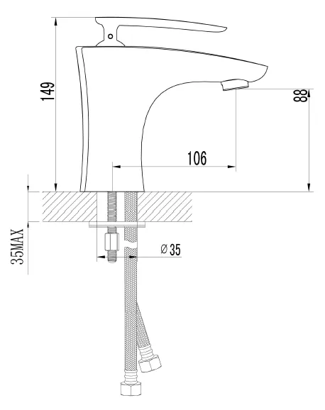 Bateria umywalkowa 15 cm Sapho Veneta VN02