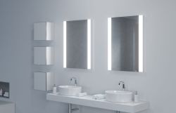 Lustro prostokątne 60x80 cm ze stalową ramą i oświetleniem LED MCJ Ala