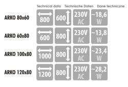 Lustro prostokątne ze stalową ramą i oświetleniem LED MCJ Arko - dostępne wymiary