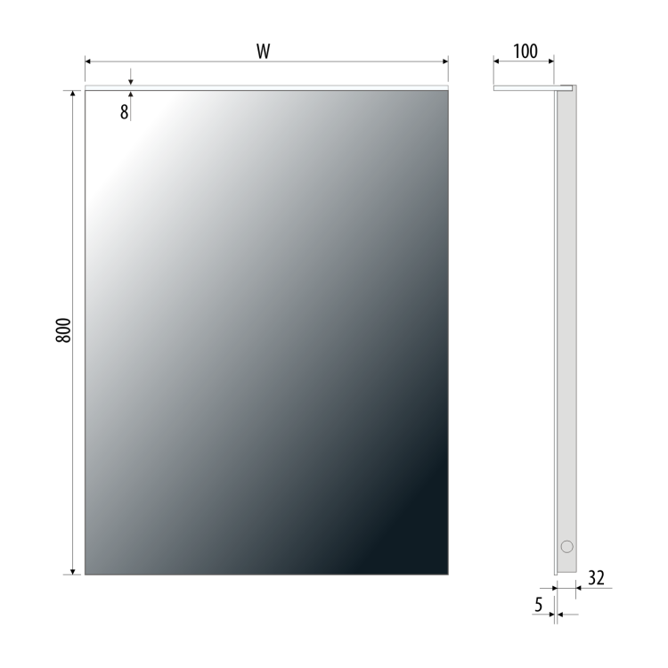 Lustro prostokątne 60x80 cm z oświetleniem LED MCJ Blanca