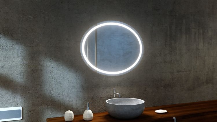 Lustro owalne 50x70 cm z oświetleniem LED MCJ Elipso R