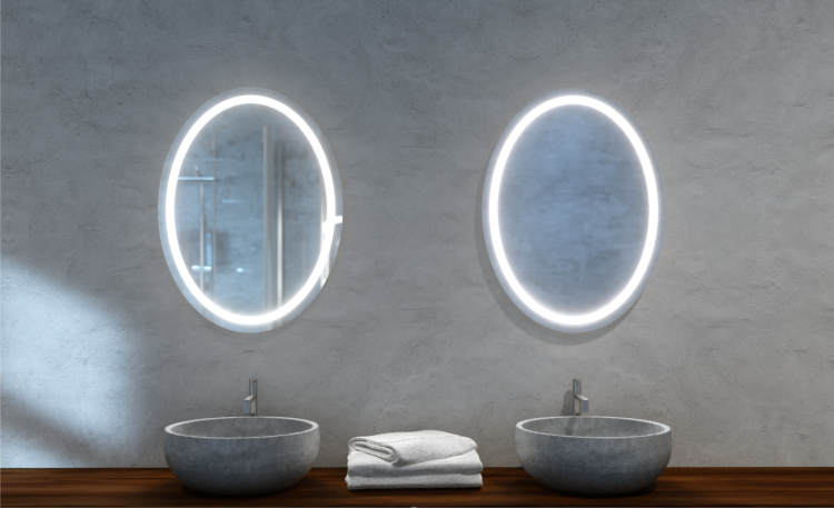 Lustro owalne 50x70 cm z oświetleniem LED MCJ Elipso R