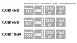 Lustro prostokątne 100x80 cm z oświetleniem LED MCJ Classic