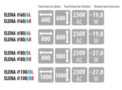 Lustro okrągłe 60 cm z oświetleniem LED MCJ Elena - dostępne rozmiary