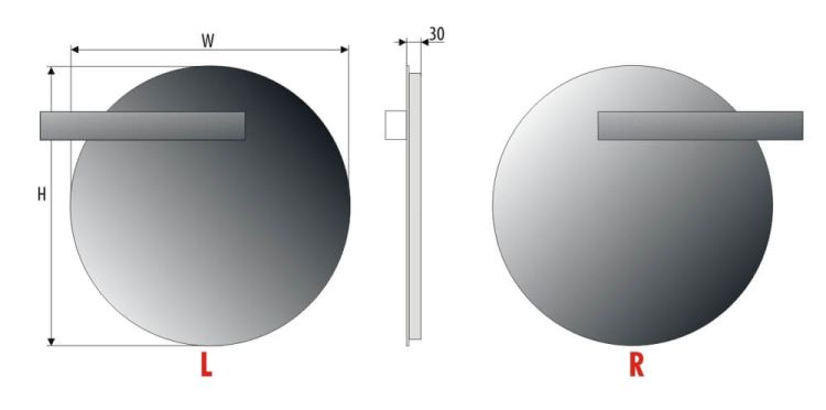 Lustro okrągłe 60 cm z oświetleniem LED MCJ Elena