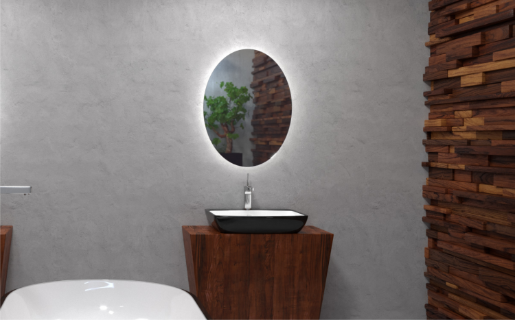 Lustro owalne 50x70 cm z oświetleniem LED MCJ Elipso Z