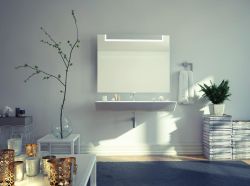 Lustro prostokątne 100x80 cm z oświetleniem LED MCJ Fantasy - wzór W2