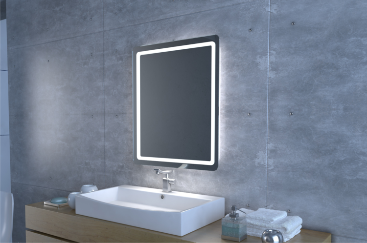 Lustro prostokątne 100x80 cm z oświetleniem LED MCJ Forma